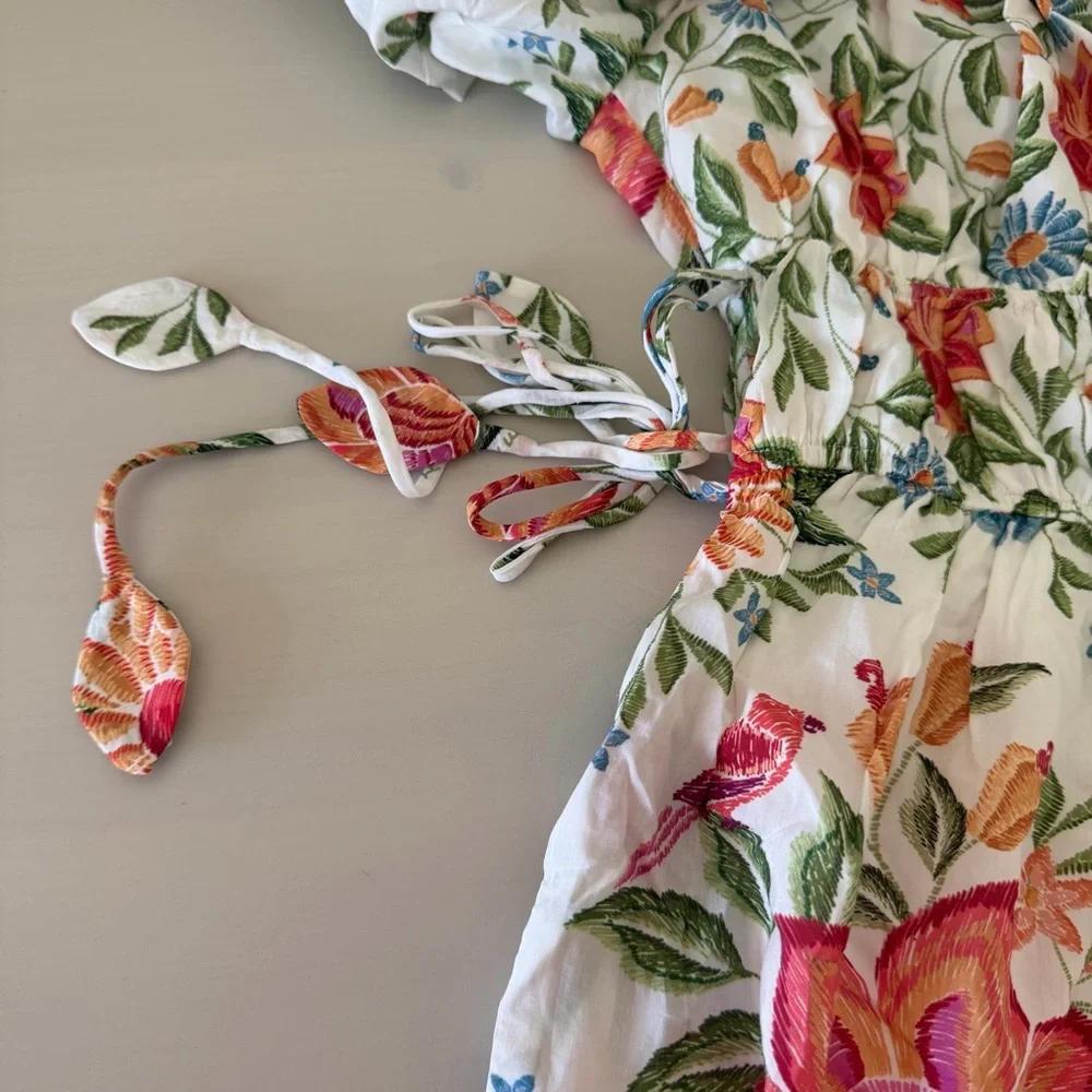 NWT Farm Rio Floral Mini Dress Off White Floral Size L - Picture 12 of 12